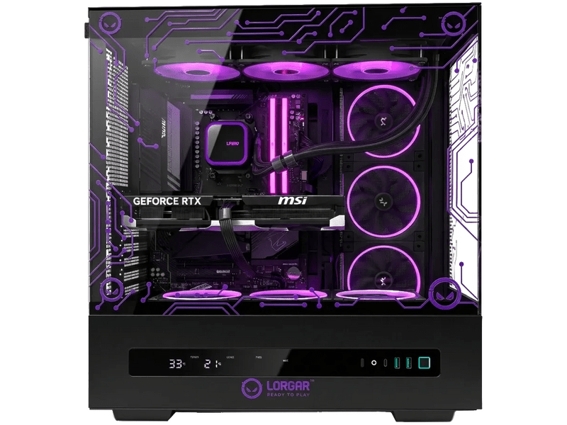 Lorgar P401 7800X3D/5070Ti Gamer PC, fekete (LRG-PCP401-BK)