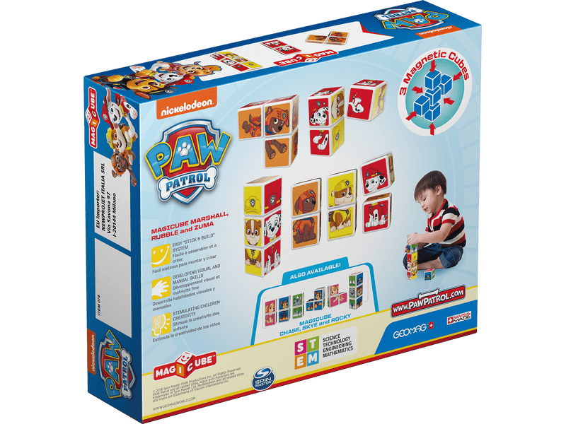 Geomag Magicube Mancs Őrjárat mágneses építőszett, Marshall/ Rubble/ Zuma (20GMG00078)