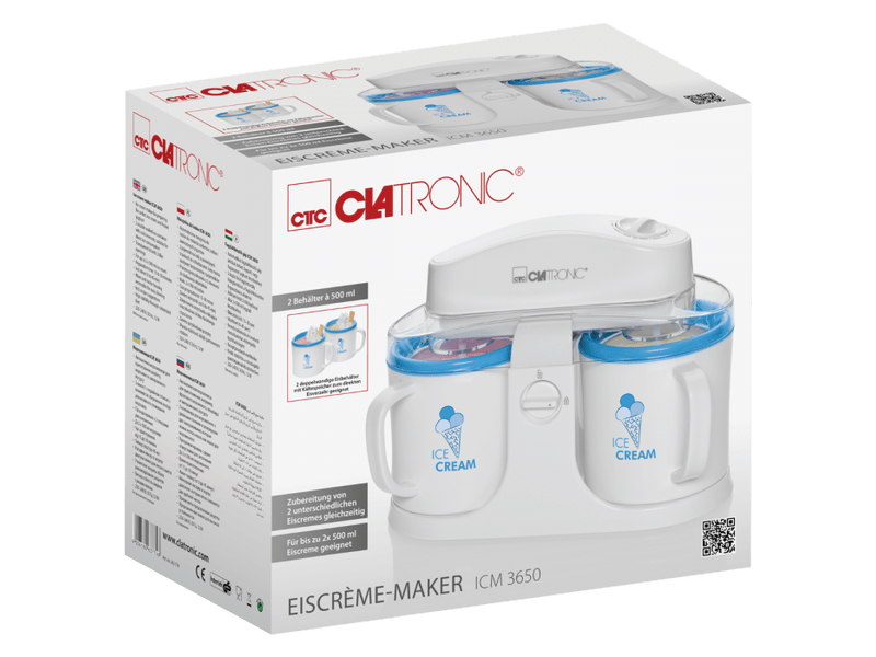 Clatronic ICM 3650 Fagylalt készítő, 2x 500 ml