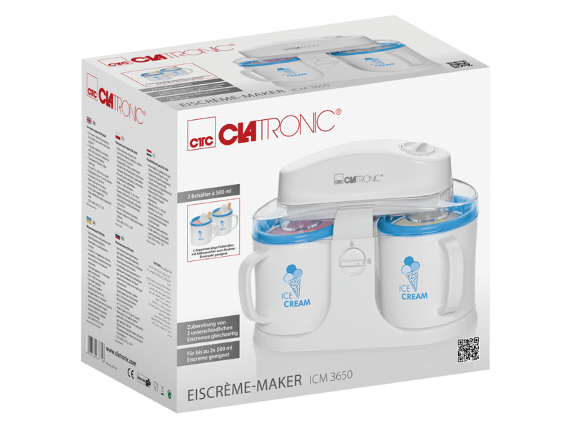 Clatronic ICM 3650 Fagylalt készítő, 2x 500 ml