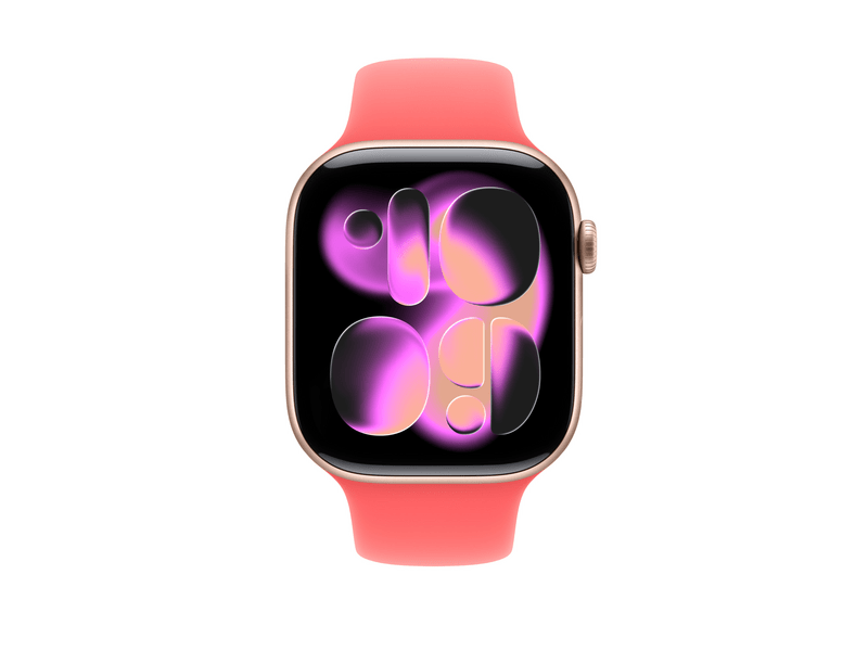 Apple Watch 46 mm-es élénk guava sportszíj – M/L (MHYJ4ZM/A)