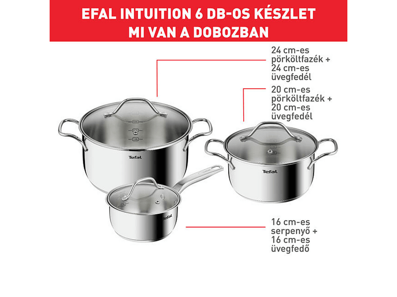Tefal Intuition B864S674 6 db-os edénykészlet