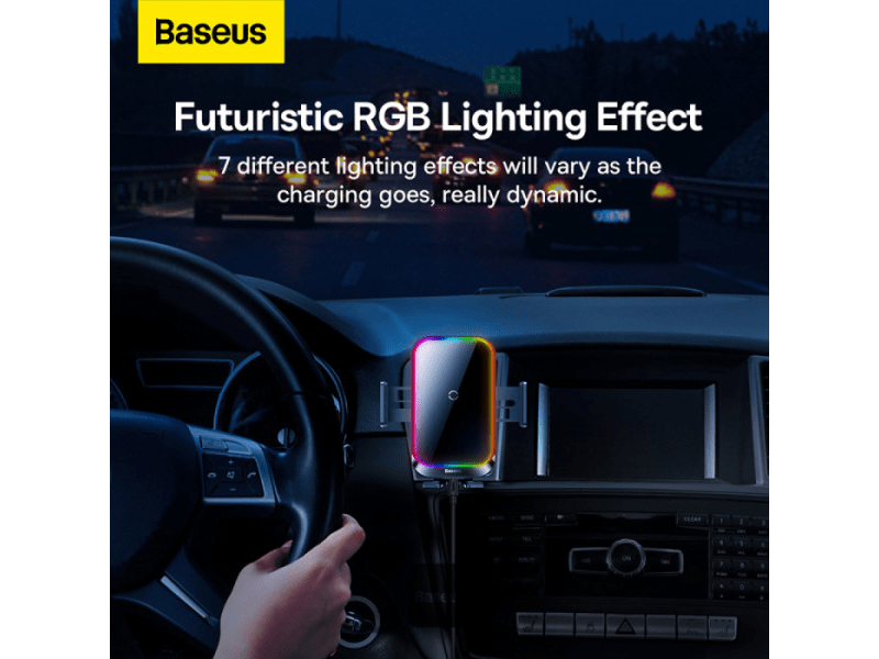 Baseus Halo Electric vezeték nélküli autós töltő és tartó (SUDD000001)