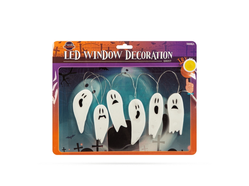 Family 58186A Halloween-i LED ablakdekor gél - szellem
