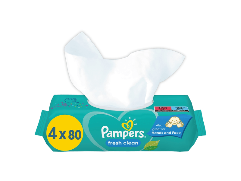 Pampers Fresh Clean Nedves Törlőkendő, 4 x 80 db
