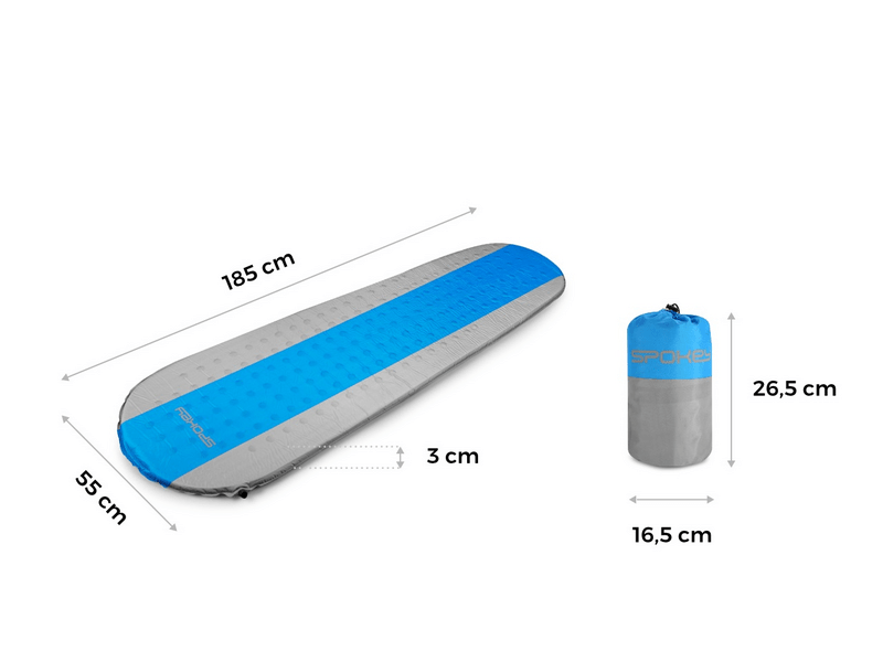 Spokey Air Mat Önfelfújós kempingmatrac, szürke-kék (42736)