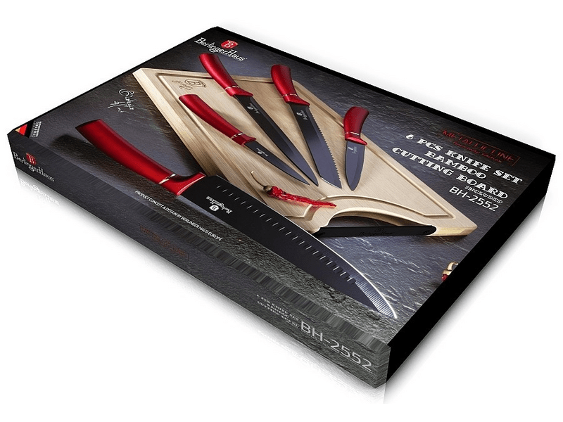 Berlinger BH-2552A 6 részes késkészlet bambusz vágódeszkával