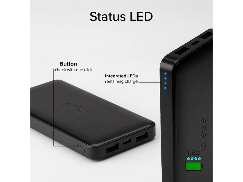 SBS 10000mAh 2xUSB-A + USB-C Powerbank, crna (TTBB10000FASTK)