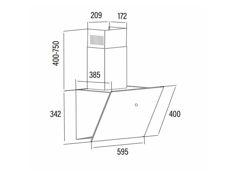 Cata Lena 600 XGWH Páraelszívó, fehér + BK150 ECO bekötő szett