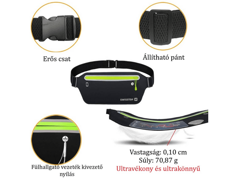 Swissten telefontartó övtáska sportoláshoz (32903400)
