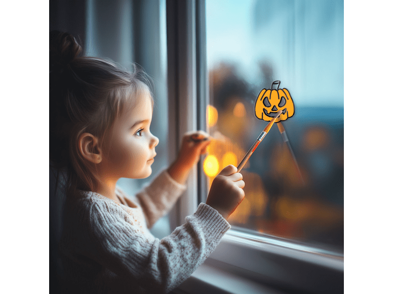 Family 56548C Halloween-i kifesthető ablakdekor - tök