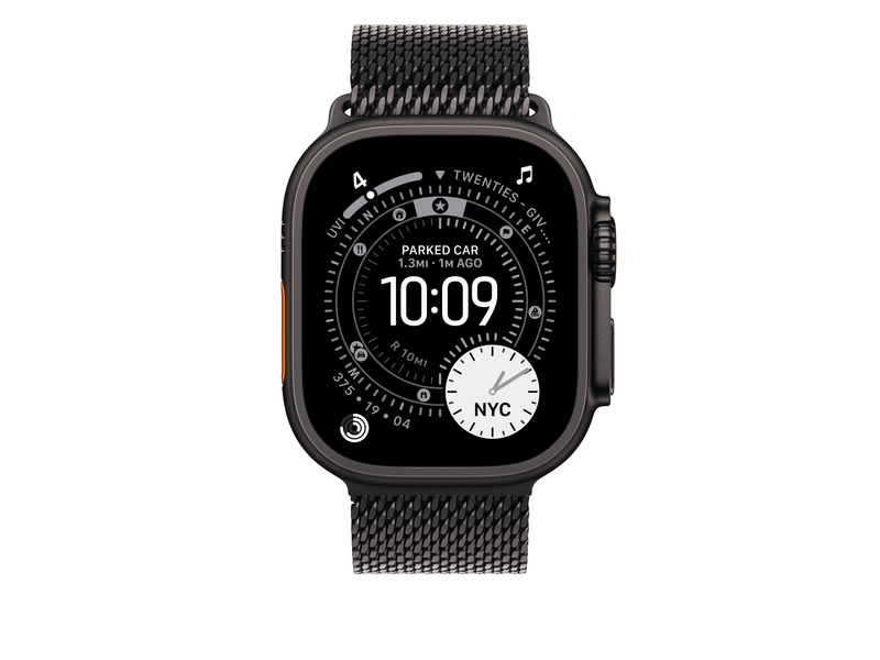 Apple Watch 49 mm-es fekete titán milánói szíj – L (MGHU4ZM/A)