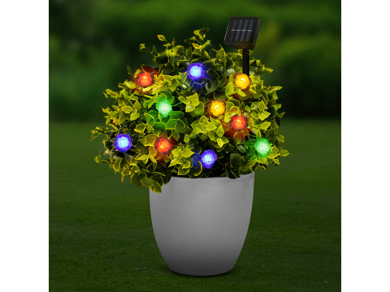 Garden of Eden 58218B Szolár LED fényfüzér, virágok, 2,3 m