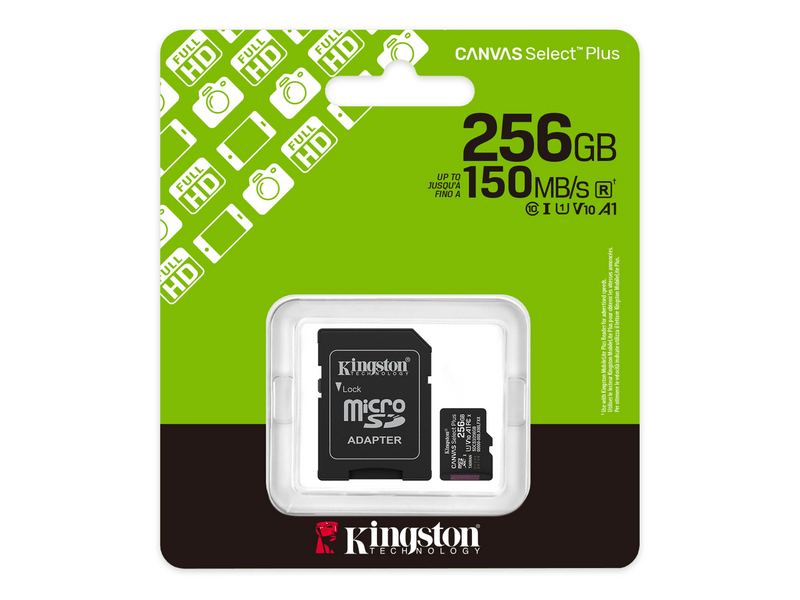 Kingston Canvas Select Plus microSD kártya, 256 GB (SDCS3/256GB)