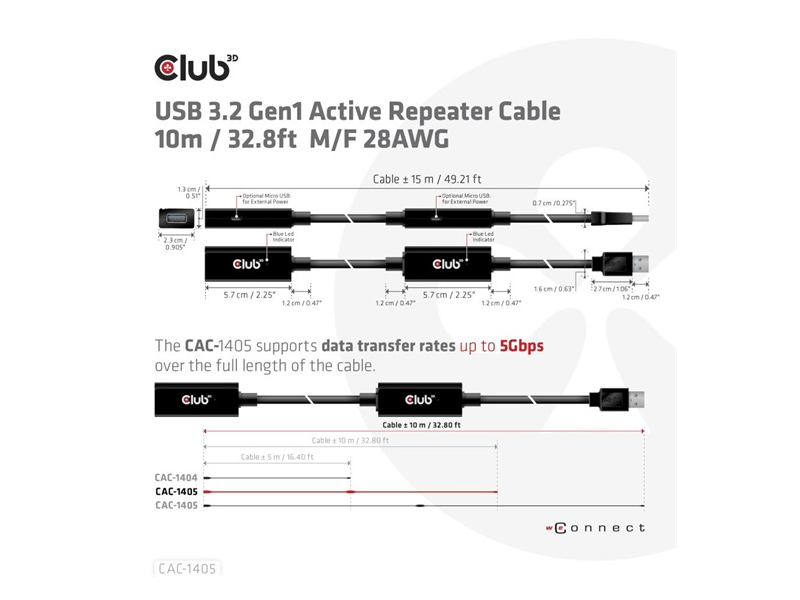 USB 3.2 Active Repeater,hosszabító,10m