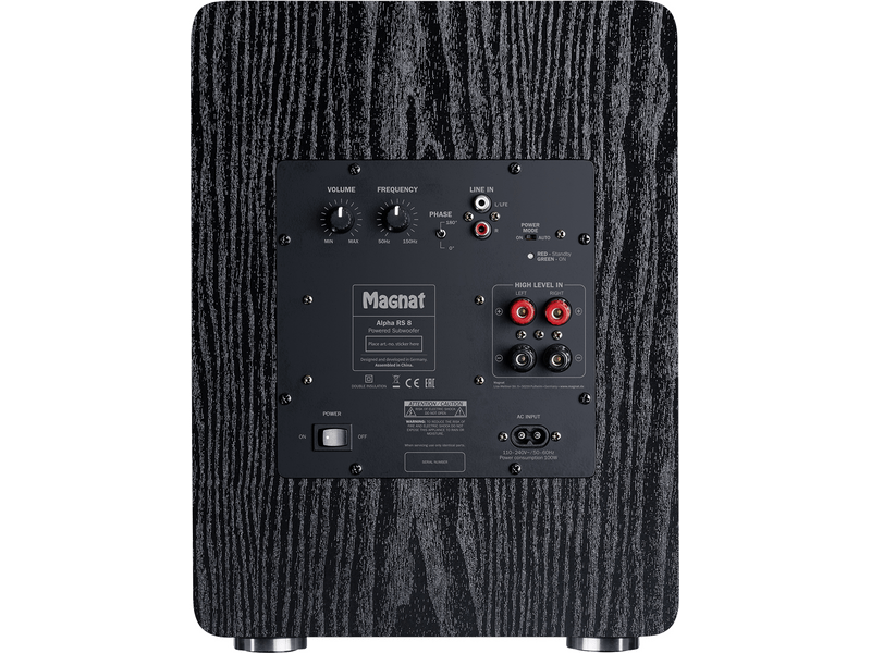 Magnat Alpha RS 8 Aktív mélysugárzó basszreflex nyílással, fekete