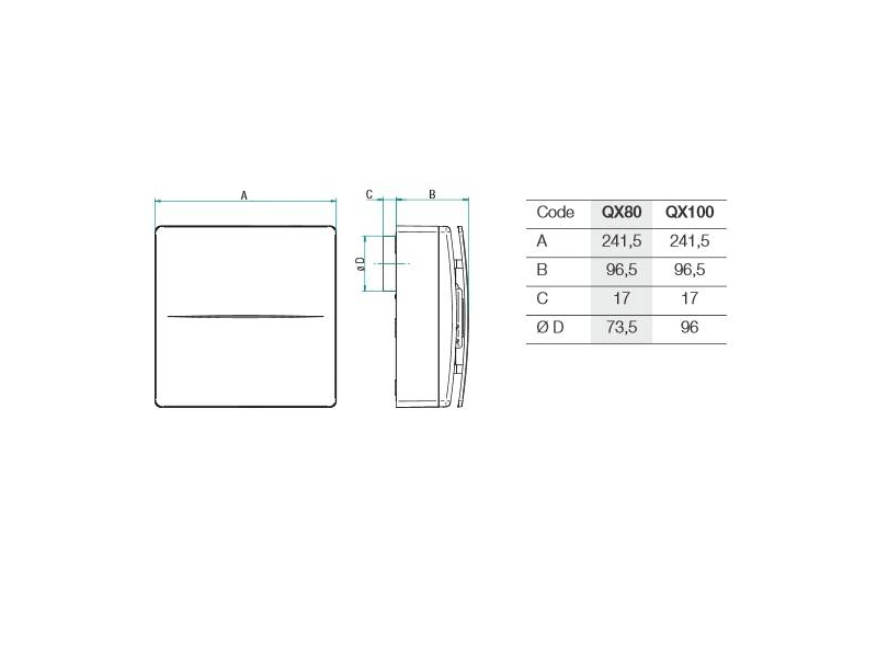 Aerauliqa QX-100 Szellőztető Ventilátor