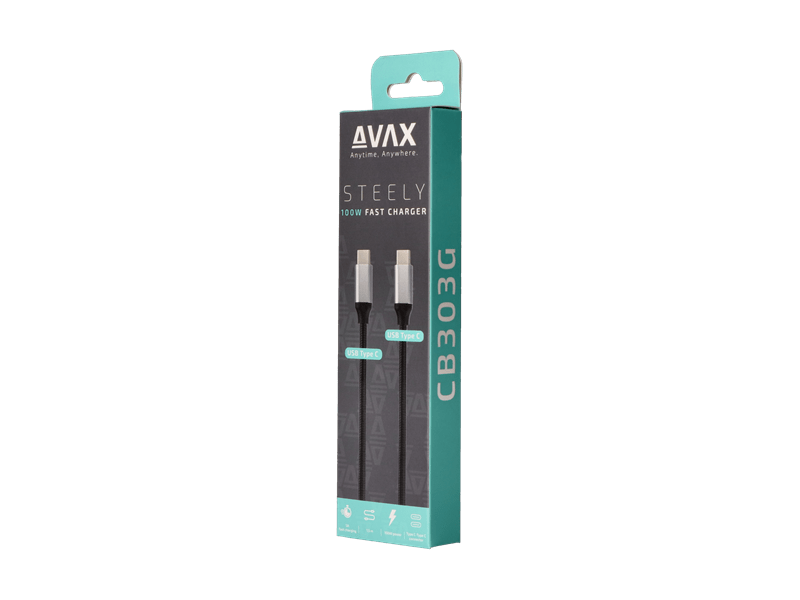 Avax CB303G Steely USB-C/USB-C kábel, 1,5 m