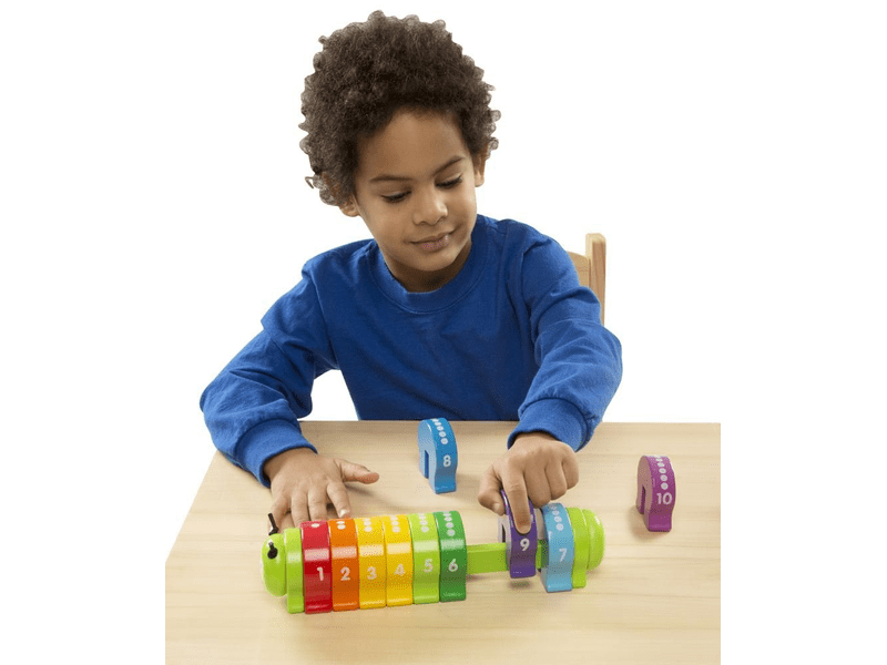 Melissa & Doug Fa készségfejlesztő játék, Színes számtanuló hernyó (9274)