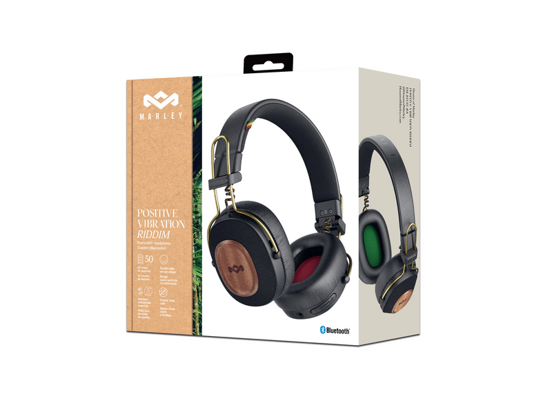 Marley Positive Vibration Riddim Bluetooth fejhallgató, rasta (EM-JH135-RA)
