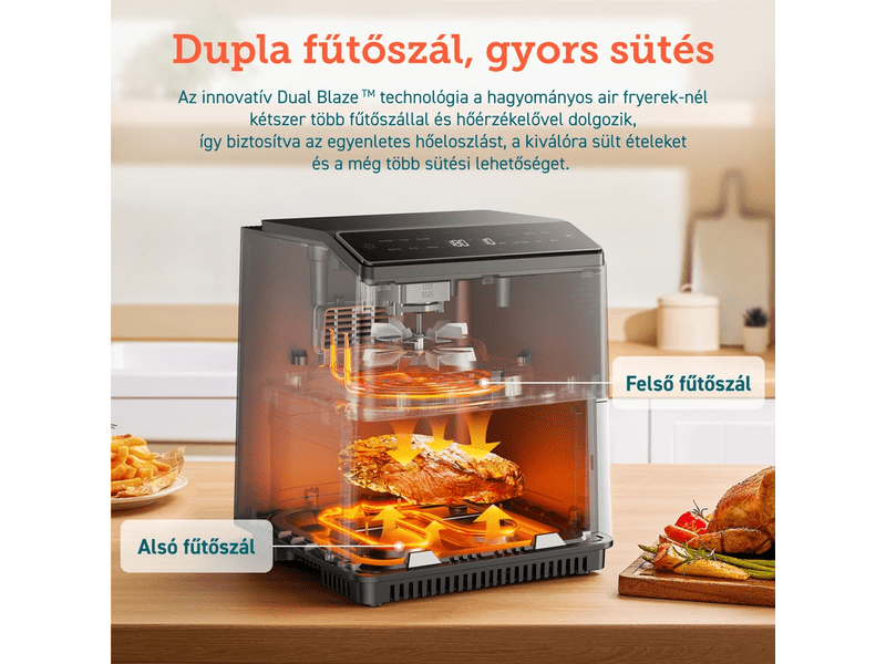 DualBlaze Airfryer, 6.4L, fehér