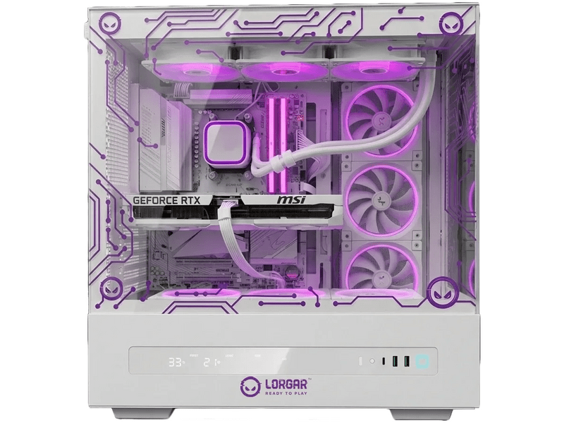 Lorgar P401 7800X3D/5070Ti Gamer PC, fehér (LRG-PCP401-WH)