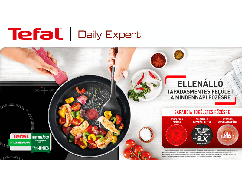 Tefal C2891902 Daily Expert Wok serpenyő, 28 cm