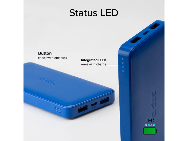 SBS 10000mAh 2xUSB-A + USB-C PowerBank, plava (TTBB10000FASTA)