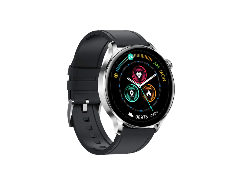 Garett Men Elegance RT Okosóra, fekete, bőr szíj