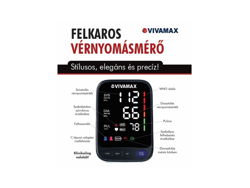 Vivamax V33 Felkaros vérnyomásmérő