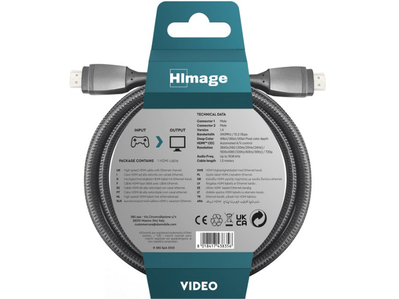 HImage HDMI 1.4 kabel, 1,5 m (HIP14HDMIX15MMG)