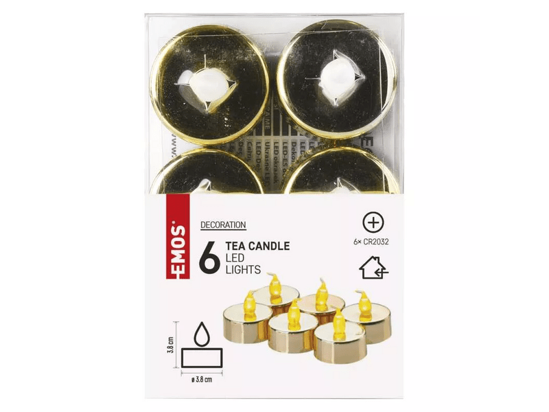 EMOS LED dekoráció, 6x teamécses, arany (DCCV13)