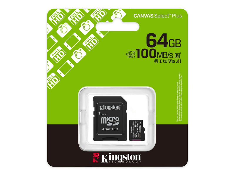 Kingston Canvas Select Plus microSD kártya, 64 GB (SDCS3/64GB)