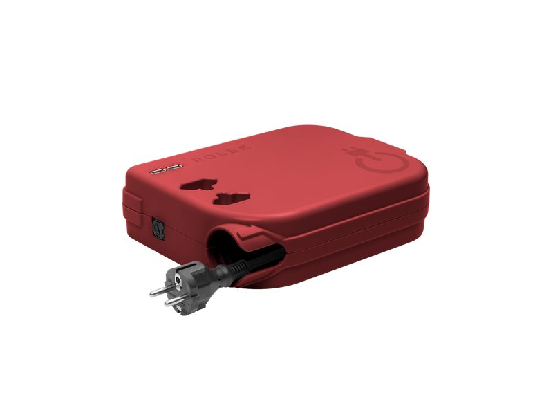 Rolee M automata hosszabbító, 2 aljzat + 2 USB aljzat, 4 m, vörös (R40042101)