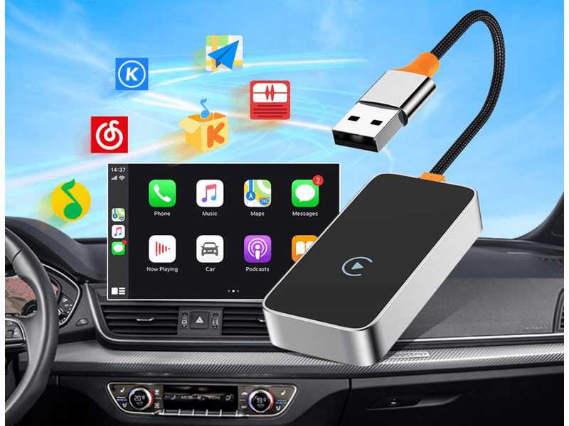 Vezeték nélküli carplay adapter, Fekete