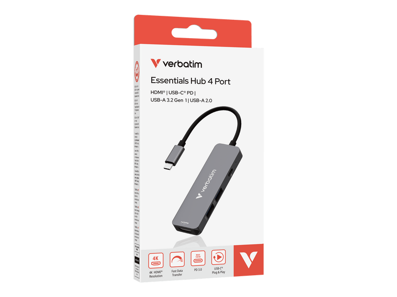 Verbatim Essentials 4-portni USB-C HUB (32155)