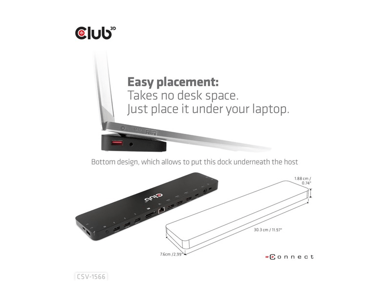 Club 3D CSV-1566 USB Type-C 14in1 Töltődokkoló