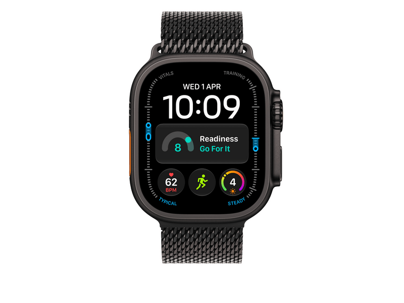 Apple Watch Ultra 49 mm-es fekete titán milánói szíj – L (MK0Q4ZM/A)