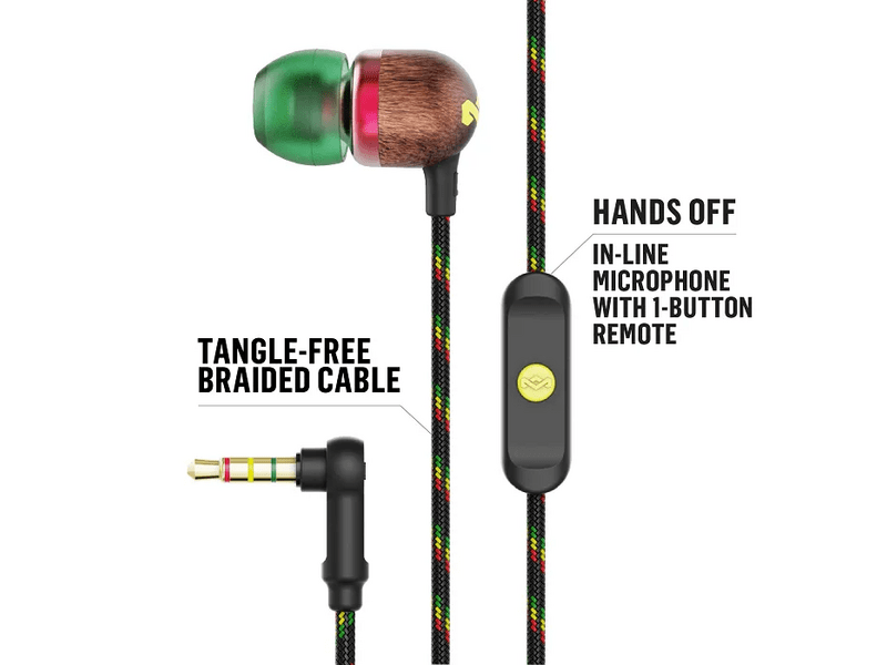 Marley Smile Jamaica Rasta Vezetékes fülhallgató (EM-JE041-RA)
