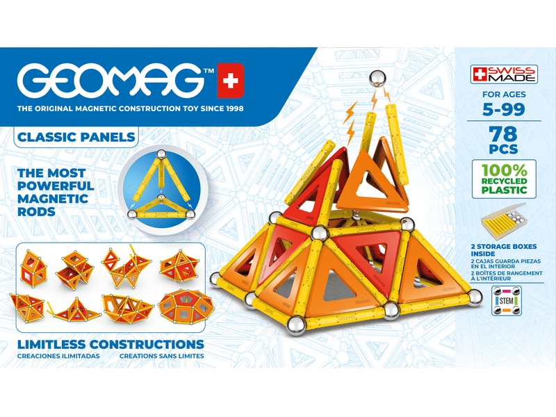 Geomag Green Line Classic Panel Mágneses építőjáték, 78 db (20GMG00472)
