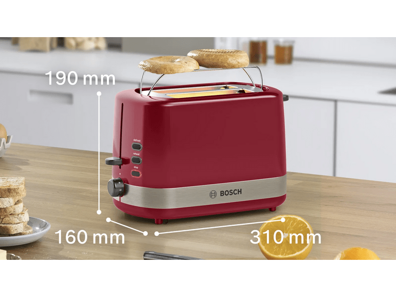 Bosch TAT6A514 Kenyérpirító, piros