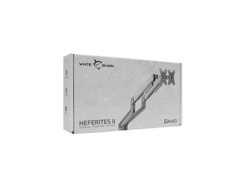 White Shark Neferites-II 17"-32" nosač za dvostruki stolni monitor (GMS-3208)