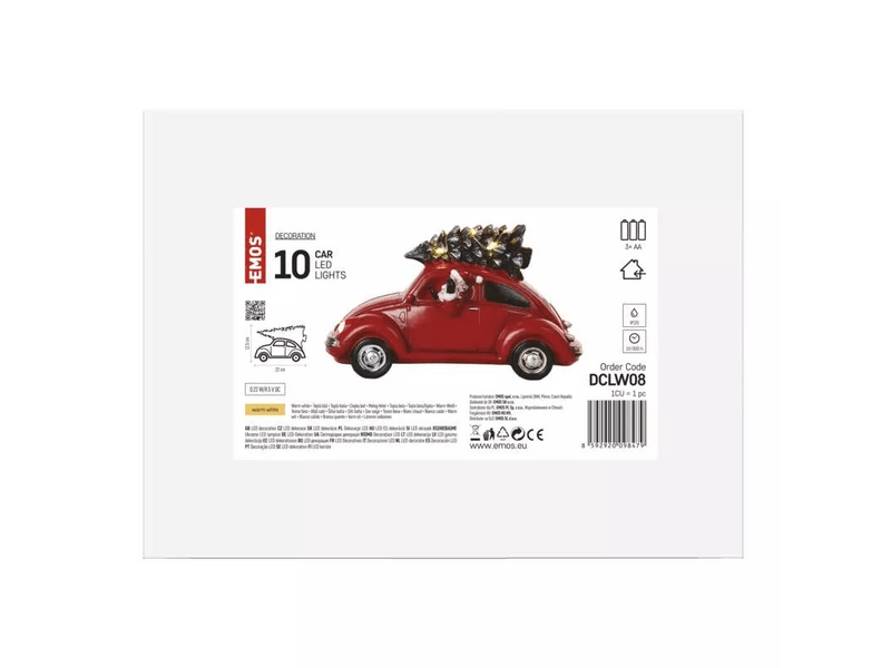 Emos LED piros autó Télapóval, 12,5 cm (DCLW08)