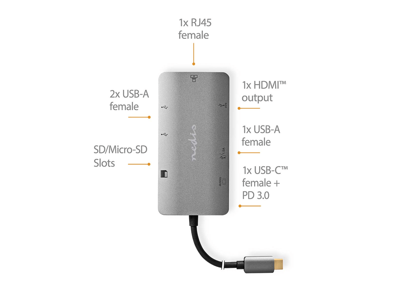 NedisUSB-C 7-in-1 Multi-Port Adapters