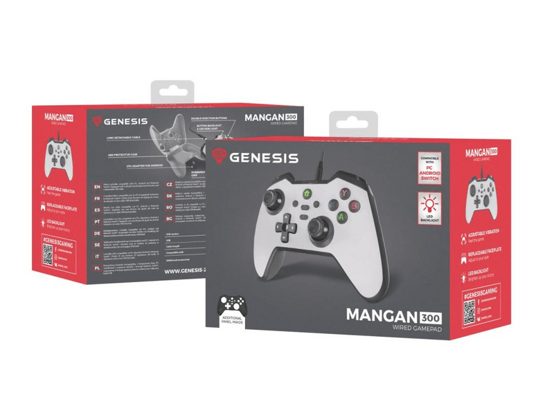 Genesis Mangan 300 PC/Switch/Mobil Kontroller, fehér