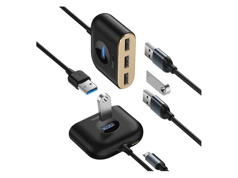 Baseus Square Round 4-in-1 USB Type-A HUB (CAHUB-AY01)