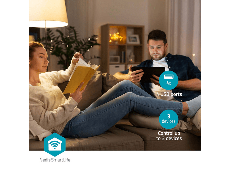 Nedis WIFIP312FWT SmartLife elosztó