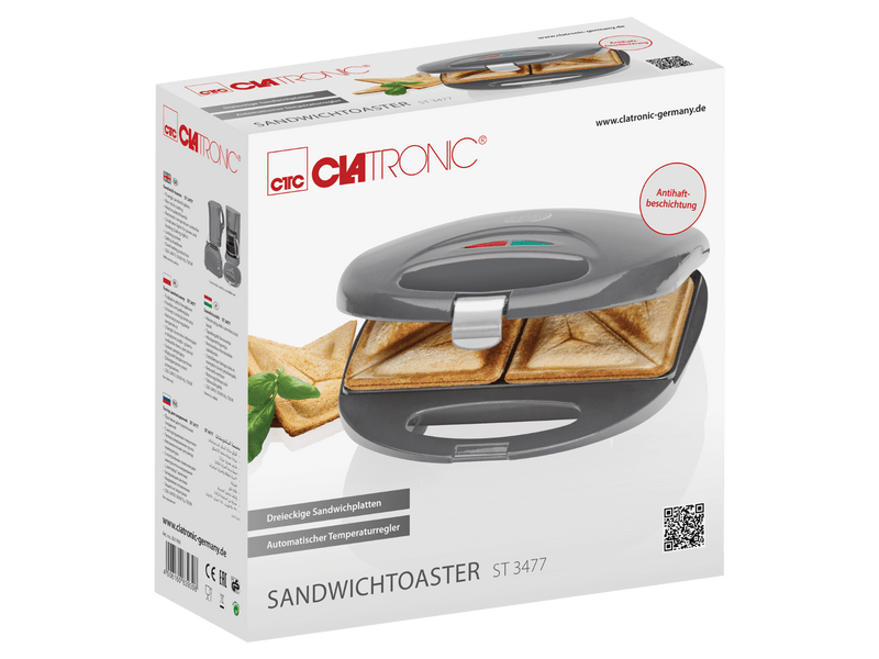 Clatronic ST 3477 Szendvicssütő, szürke