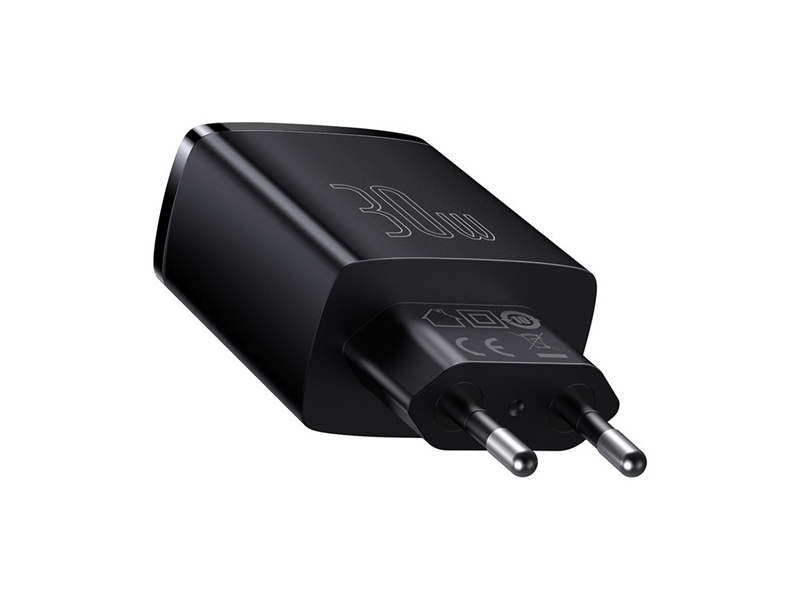 Baseus Compact hálózati gyorstöltő, 30W, fekete (CCXJ-E01)