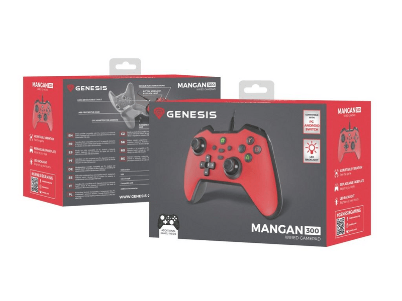 Genesis Mangan 300 PC/Switch/Mobil Kontroller, piros